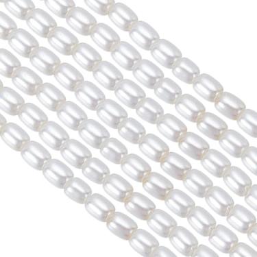 Imagem de WEBEEDY 200 peças de pérolas naturais de 3 a 4 mm/0,12 a 0,16 polegadas, pequenas pérolas naturais de água doce para fabricação de joias, contas soltas ovais brancas com furos para colar feminino