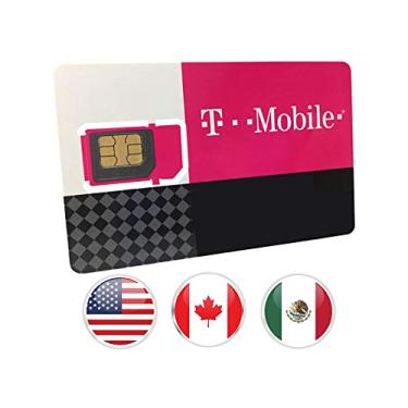 Imagem de T-Mobile Cartão Sim Pré-Pago Para Canadá, México E Eua, 10Gb 4G Lte, Dados No Canadá 5Gb Com Ligações Mensagens De Texto Ilimitadas Por 30 Dias