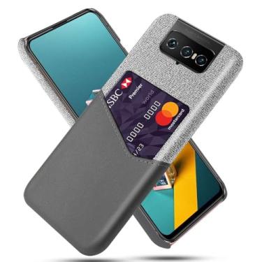Imagem de Capa para Asus Zenfone 7,Tela e tampa de couro PU,Antideslizante,360°cobertura completa à prova de choque com 1 slot de cartão atrás,Prevenção de queda-Gray