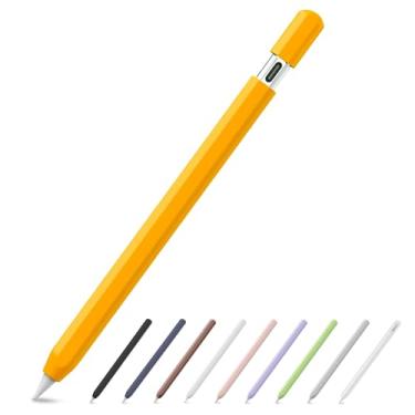 Imagem de SSS·GRGB Estojo de silicone ultrafino para Apple Pencil (USB-C) 2023, acessórios para Apple Pencil, toque duplo, capa para lápis de silicone (amarelo, 1 pacote)