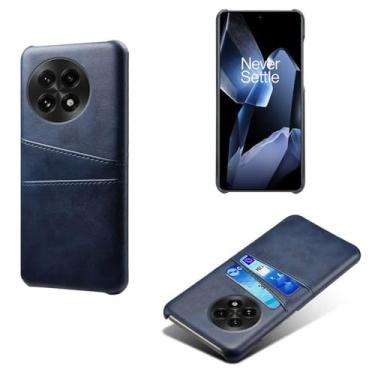Imagem de Capas Compatível com Oneplus 13,Caso de couro PU-Tampa de telefone a prova de choque com 2 slots de cartão,Proteção anti-impressão digital e anti-gota-Blue