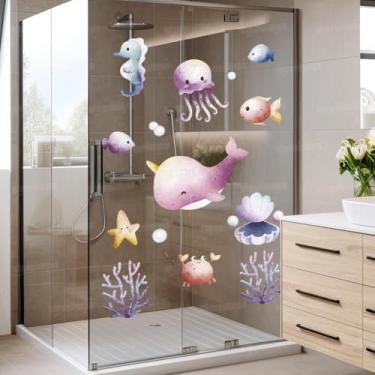 Imagem de Papel de Parede Fundo do Mar Lavável Seguro Ideal para Piscina, Box Banheiro ou Quarto Infantil Criativo para Menina e Menino