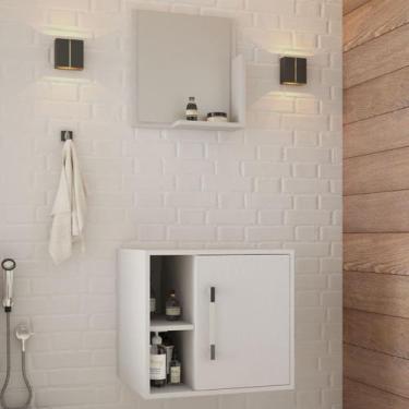 Imagem de Armário de Banheiro Olivia 1 Porta 2 Prateleiras com Espelho Branco Ch