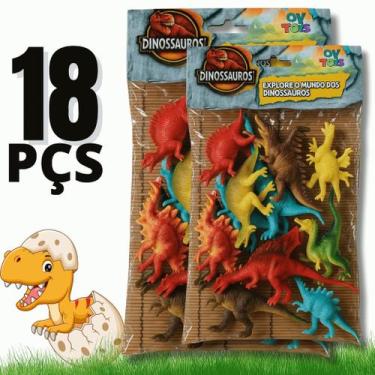 Imagem de Kit 9 Brinquedos Miniaturas Dinossauros Diferentes Para Crianças Brinc