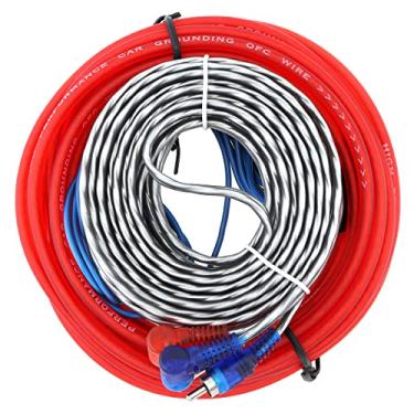 Imagem de DriSentri Kit de fiação de amplificador de áudio automotivo, 1 conjunto de 10 GA kit de fiação de fio de áudio de carro cabos woofer de alto-falante de carro amplificador de potência de linha de áudio