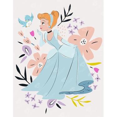 Imagem de DIAMOND ART CLUB Cinderela – Um desejo que se torne realidade, kit de pintura de diamante, artesanato DIY divertido para adultos, tela de arte de diamante redondo para iniciantes, 33 cm x 42,7 cm (13