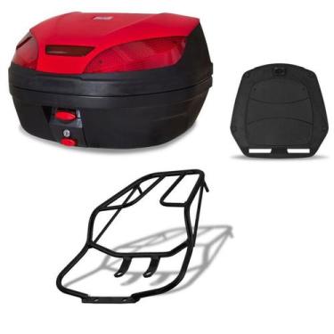 Imagem de Bau 52 Litros + Bagageiro Fan e Titan 150 2009 À 13 - PRO TORK, Vermel