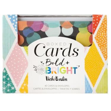 Imagem de American Crafts Cartões A2 com envelopes (4,375 x 5,190 cm) 40/caixa-Vicki Boutin negrito e brilhante