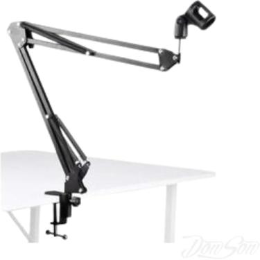 Imagem de Suporte de Mesa para Microfone com Braço Articulado 360° – Dobrável, Reforçado em Metal, Ajustável e Compatível com Microfones Dinâmicos – Ideal para Podcasts, Estúdios e Lives