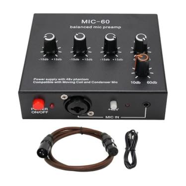 Imagem de Jectse Gain Booster, Mic Preamp para Condensador Dinâmico XLR 3.5mm 6.35mm Entradas, Saídas Com Mic Gain Booster (Com cabo XLR)