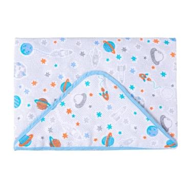 Imagem de Toalha de Banho com Capuz Felpuda – 100% Algodão | Alta Absorção | Estampas Encantadoras | Para Bebês até 18 Meses – Era Uma Vez (Planetas, Unico)