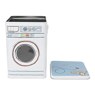 Imagem de Brrnoo Lavanderia Em pó de Armazenamento de Lata, Barragem de Detergente de Metal Recipiente de Grande Capacidade Com Design de Janela Transparente para Armazenamento de Alimentos para