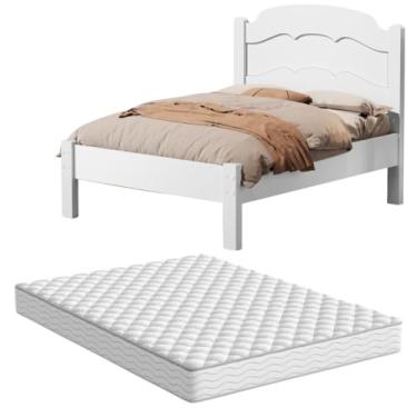 Imagem de Cama Casal Laís com Colchão D33 Conforto Durabilidade e Praticidade em um Só Produto para quem Busca uma Boa Noite de Sono (Branco)