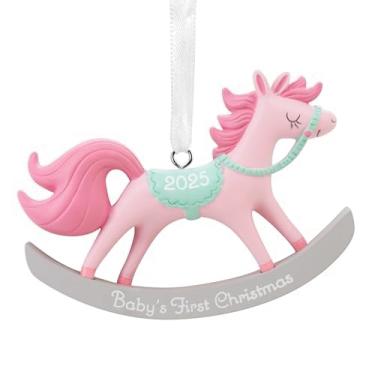 Imagem de Hallmark Enfeite de Natal para bebês meninas, primeiro cavalo de balanço de Natal 2025, presentes para bebês
