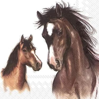 Imagem de Guardanapo para Decoupage Ihr 33x33 Cavalo Amy e Lucy C/ 2 Unidades - 