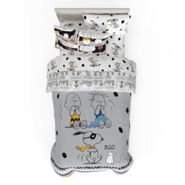 Imagem de Conjunto de cama de solteiro Peanuts Halloween – Conjunto de edredom e lençol reversível de 4 peças super macio e aconchegante com Snoopy e Charlie Brown, (produto oficialmente licenciado) por Franco