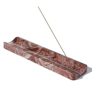 Imagem de Koville Suporte de incenso de mármore, suporte de incenso para varas, suporte de bastões de incenso para apanhador de cinzas para spa de meditação, ioga, queimador de incenso de pedra natural