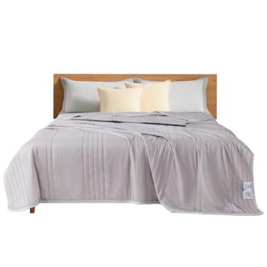 Imagem de Cobertor refrescante | Cobertor gelado para dormir quente dupla face | Colcha respirável leve para mulheres dormindo acampamento cama viagem crianças sofá meninas quarto sofá