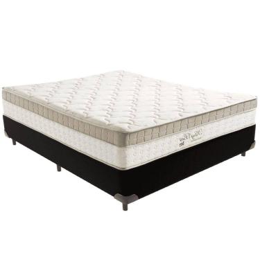 Imagem de Cama Box Preto E Colchão King Best Molas Ensacadas Casal 138x188x33 Anjos