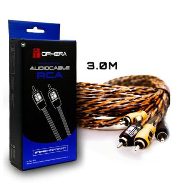 Imagem de Cabo RCA 100% Cobre 3M Trançado Profissional Ophera Phantom