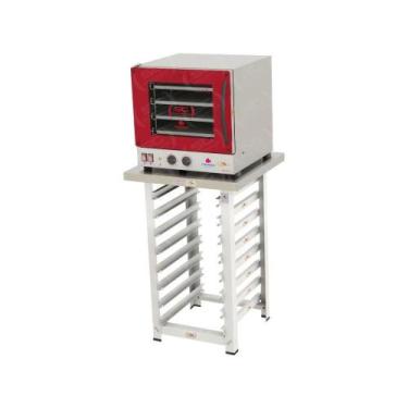 Imagem de Kit - Forno Turbo Prp-004 127v Vermelho + Bancada Mes-004 - Progás 127