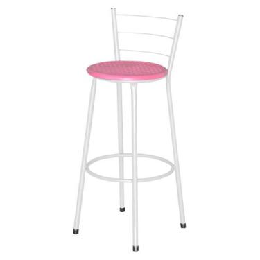 Imagem de Banqueta Alta Epóxi Branca Cristal Cozinha Casa Bar Balcão - Laumar, F