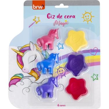Imagem de Giz de Cera, Brw, Curto, 6 Cores, Magic