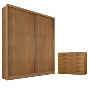 Imagem de Guarda Roupa Solteiro Toledo E Gaveteiro Milão Com Chave Cumaru 23 - Novo Horizonte