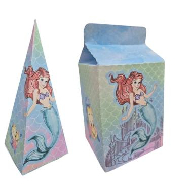 Imagem de 10 Caixinhas Lembrancinhas Princesa Sereia — Decoração de Festa Infantil, Lembrancinha, Mesa de Doces Personalizada — Kit com 10 unidades
