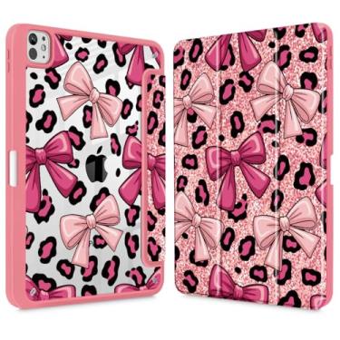 Imagem de Tuiklol Capa para iPad Pro de 11 polegadas (M4) 2024 5ª geração, porta-lápis embutido com proteção traseira transparente, suporte de três dobras, hibernar/despertar automático. Modelo: A2836/A2837