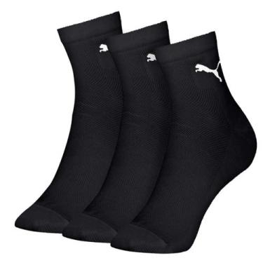 Imagem de Meia Puma Cano Médio Masculina 4510.001 C/3, Preto, Preto, Preto, 39-4