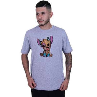 Imagem de Camiseta Unissex Lilo Stitch Baby Groot - Lafre, Cinza, M