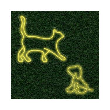 Imagem de Kit Painel Neon Led Cachorro e Gato Pet Shop Amante de Animais - letre