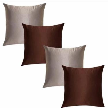 Imagem de Kit Capa de Almofada Solaris  04 Peças Tecido Grosso 45cm x 45cm - Pau