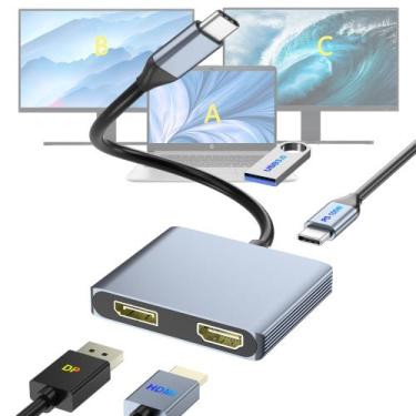 Imagem de USB C para DisplayPort e adaptador HDMI 4 em 1 100W PD USB 3.0 - Closs