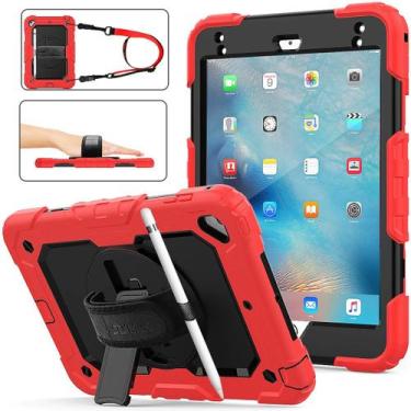 Imagem de Capa SEYMAC Stock para iPad mini 5/4 com protetor de tela preto+vermel