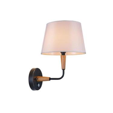 Imagem de Arandela Cabeceira Standard Castanho Cúpula Algodão Cru Madelustre