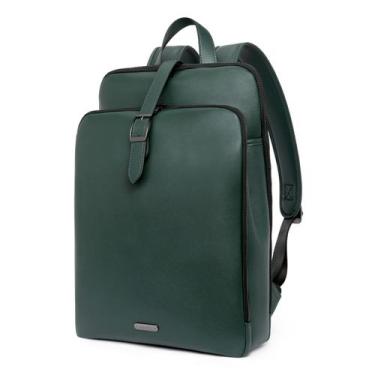 Imagem de Mochila de couro CLUCI para mulheres, laptop de 15,6", verde