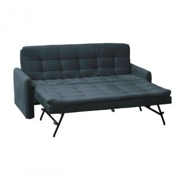 Imagem de Sofá Cama Reclinável 3 Lugares Casal Com Bicama Auxiliar Madalena Matrix Suede Petróleo