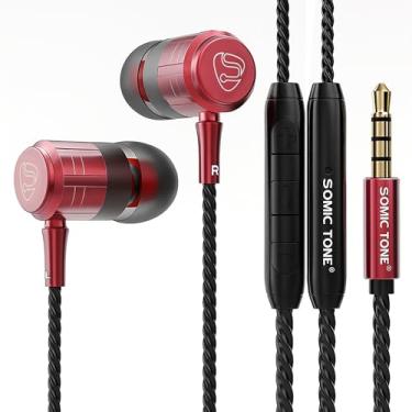 Imagem de Fone De Ouvido Super Bass Graves Acentuados E Cabo Reforçado (Vermelho)