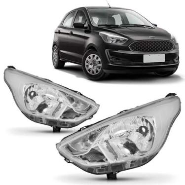 Imagem de Par Farol Cromado Ka Manual 2019 2020 2021 2022 - SP ACESSÓRIOS