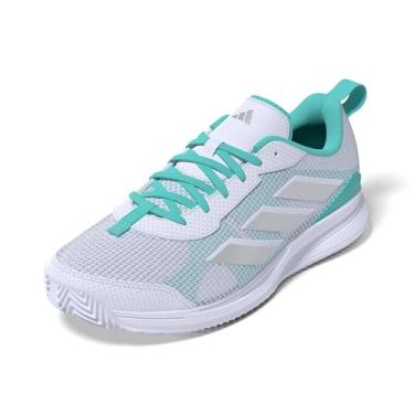 Imagem de adidas Tênis Avaflash feminino de cano baixo (futebol americano), Cloud White Silver Metálico Flash Aqua, 41 BR