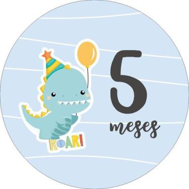 Imagem de Painel de Lona Redondo Mesversário Aniversário de 5 Meses Menino - Fab