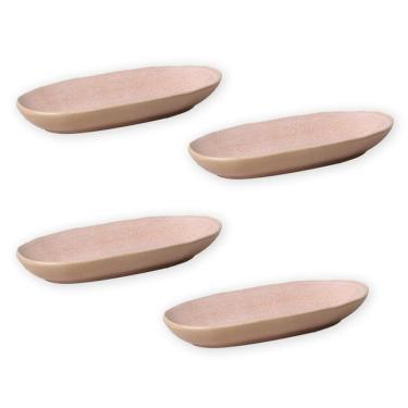 Imagem de Conjunto de Travessas Ovais Grandes Porto Brasil Orgânico Litchi 32x16cm - 4 Peças
