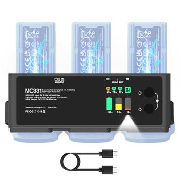 Imagem de Carregador de bateria inteligente 200W Air 3/3S para DJI Air 3 Series, paralelo de três canais, hub de carregamento rápido USB para drone/drone RC, com descarga/armazenamento/equalização de bateria