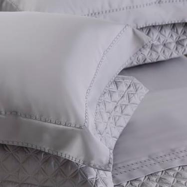 Imagem de FRONHA RAGGIO DI LUNA FIREFLY CINZA 100% ALGODÃO CETIM 400 FIOS 50X90