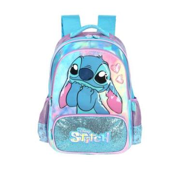 Imagem de Mochila Costas Stitch Disney Meninas Infantil Kids Escolar, Azul