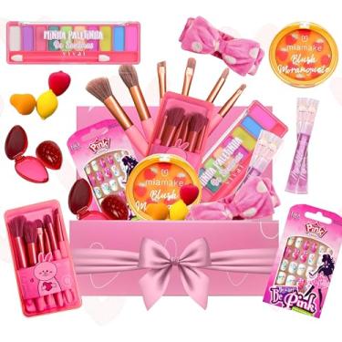 Imagem de Kit Maquiagem Infantil Meninas Crianças na Caixa Presente Rosa Make Colorida