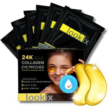 Imagem de Revitalize sua pele com máscara de ouro 24K – reduz olhos inchados, olheiras, rugas e linhas finas – 15 pares de géis refrescantes para os olhos