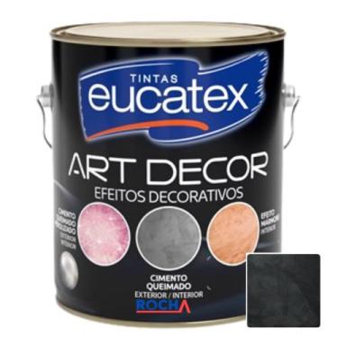 Imagem de Tinta Efeito Cimento Queimado Perolizado Diamante Negro 3,7Kg - Eucate